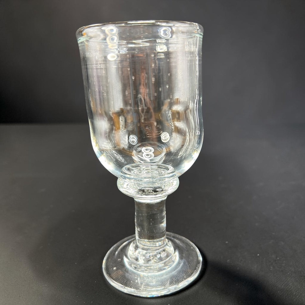 Simon Pearce Hand Blown Clear Glass Essex Goblet 6.25in Wine Water Glass